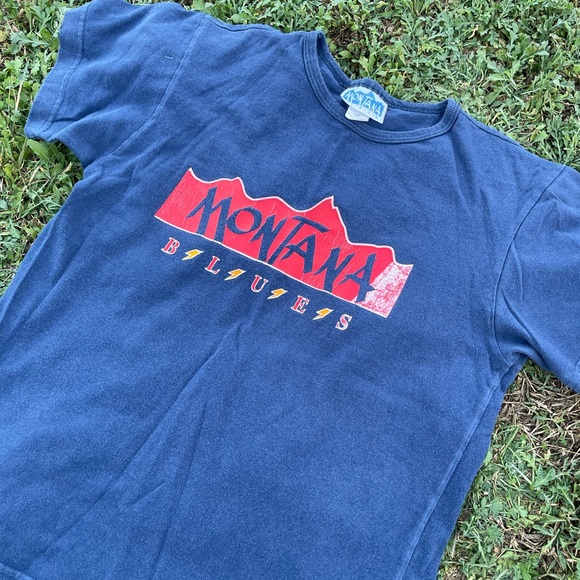 Vintage Y2k Montana Blues dark blue tee - Picture 7 of 14